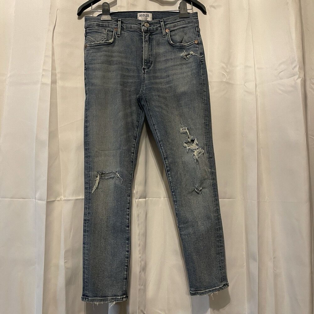 Agolde Sophie High Rise Skinny Jeans Womens 29x26 Denim Stretch Distressed